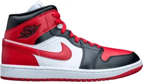 Nike Women's Air Jordan 1 Mid Shoe, Black/Red, 9.5