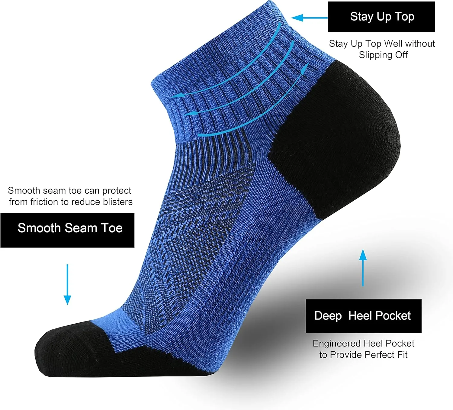 ONKE Merino Wool Low Cut Quarter Socks for Men Outdoor Trail Running Hiking Hiker All Season with Moisture Wicking Control