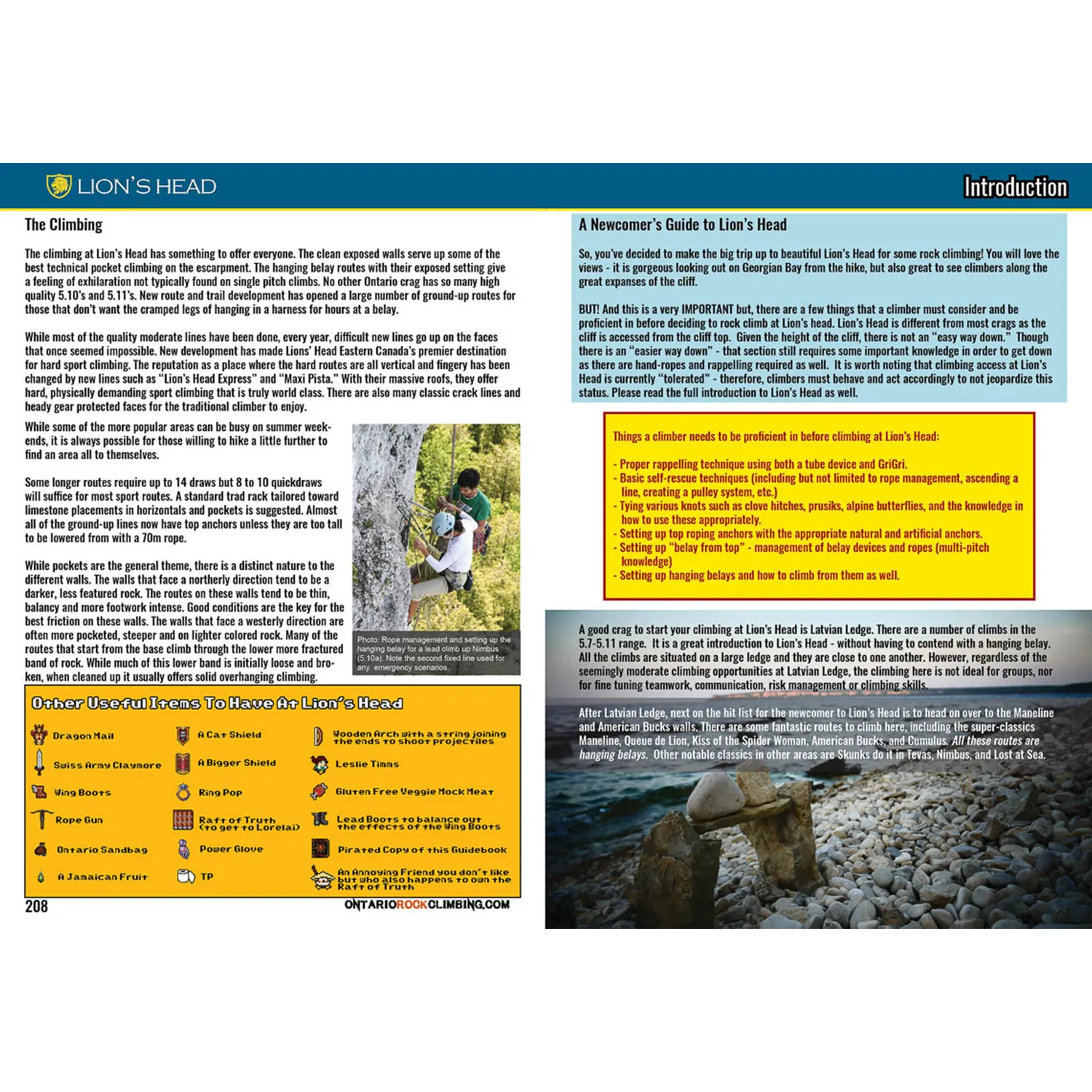 Ontario Rock Climbing : The Best Of Southern Ontario