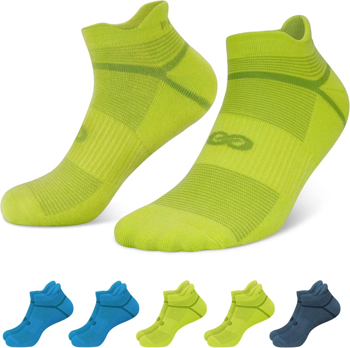 PAPLUS Running Athletic Ankle Socks-5 Pairs, Cushioned Low Cut Anti-Blister Sports Socks for Men Women, Hiking, Walking