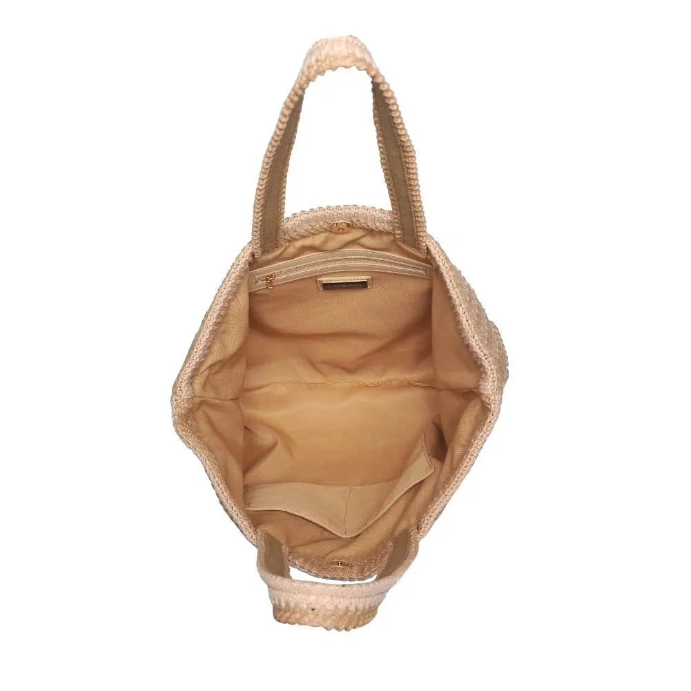 Stripe Woven Straw Tote