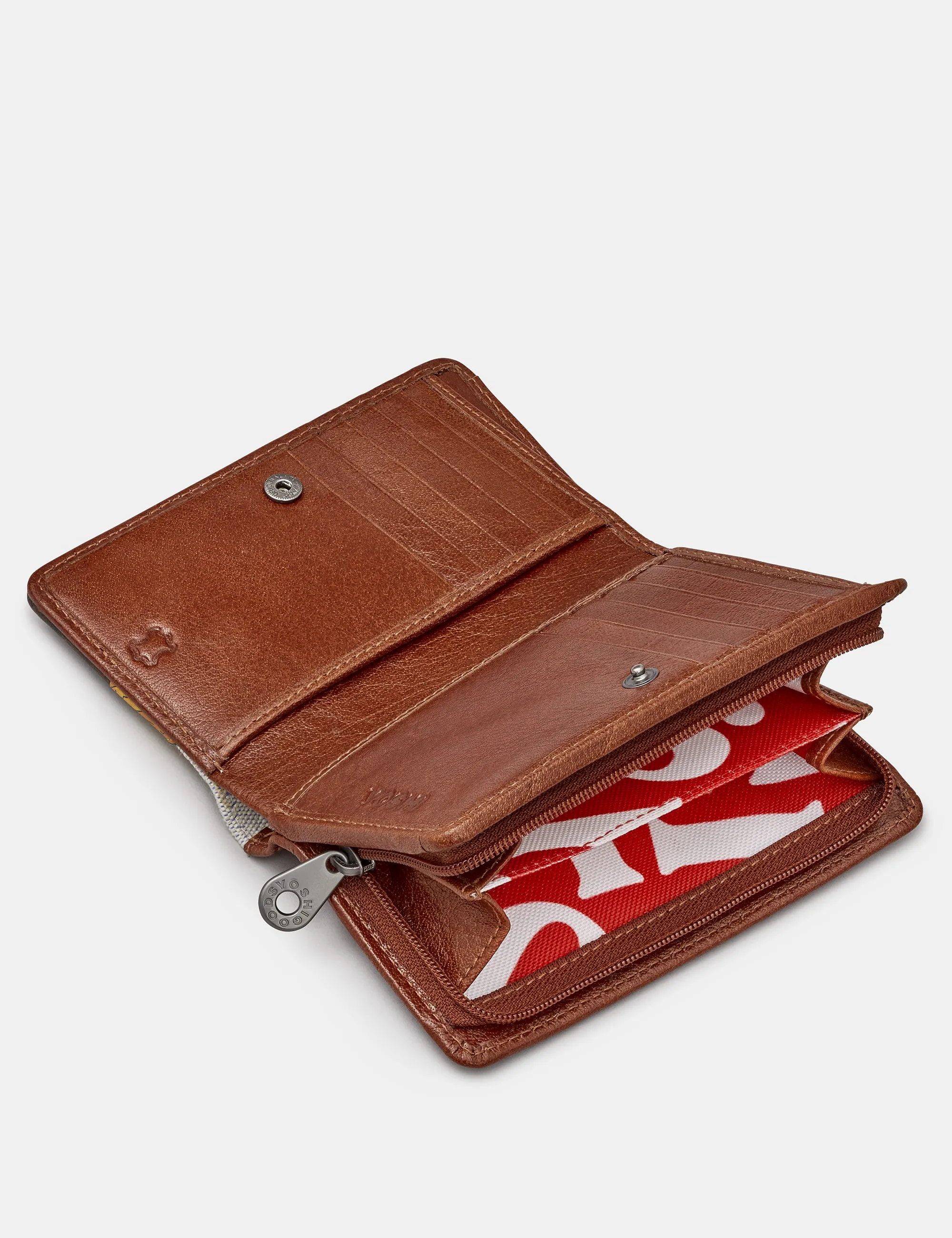 Sunflower Bloom Leather And Canvas Oxford Purse
