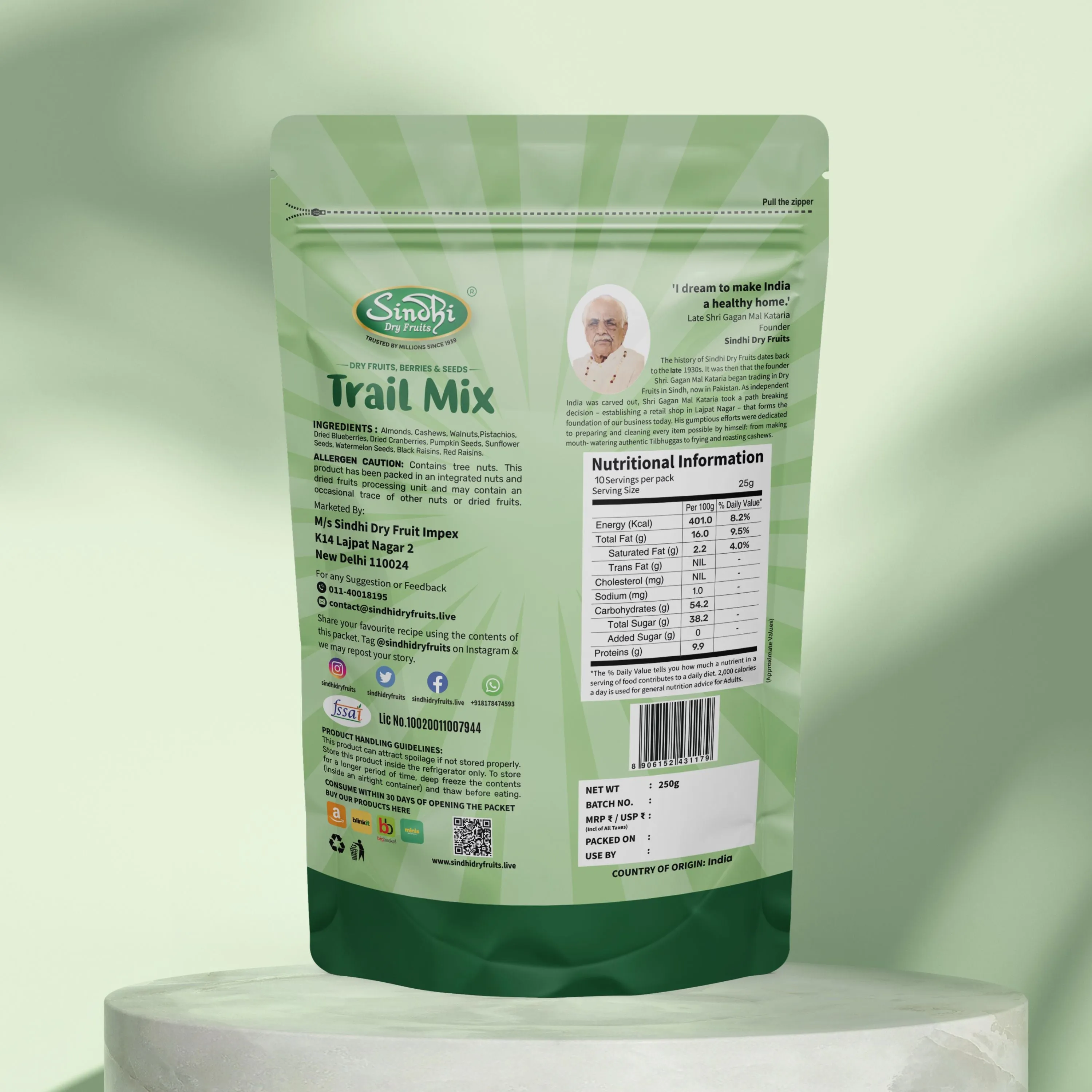 Trail Mix Containing Dry Fruits Seeds & Berries, Premium Pack