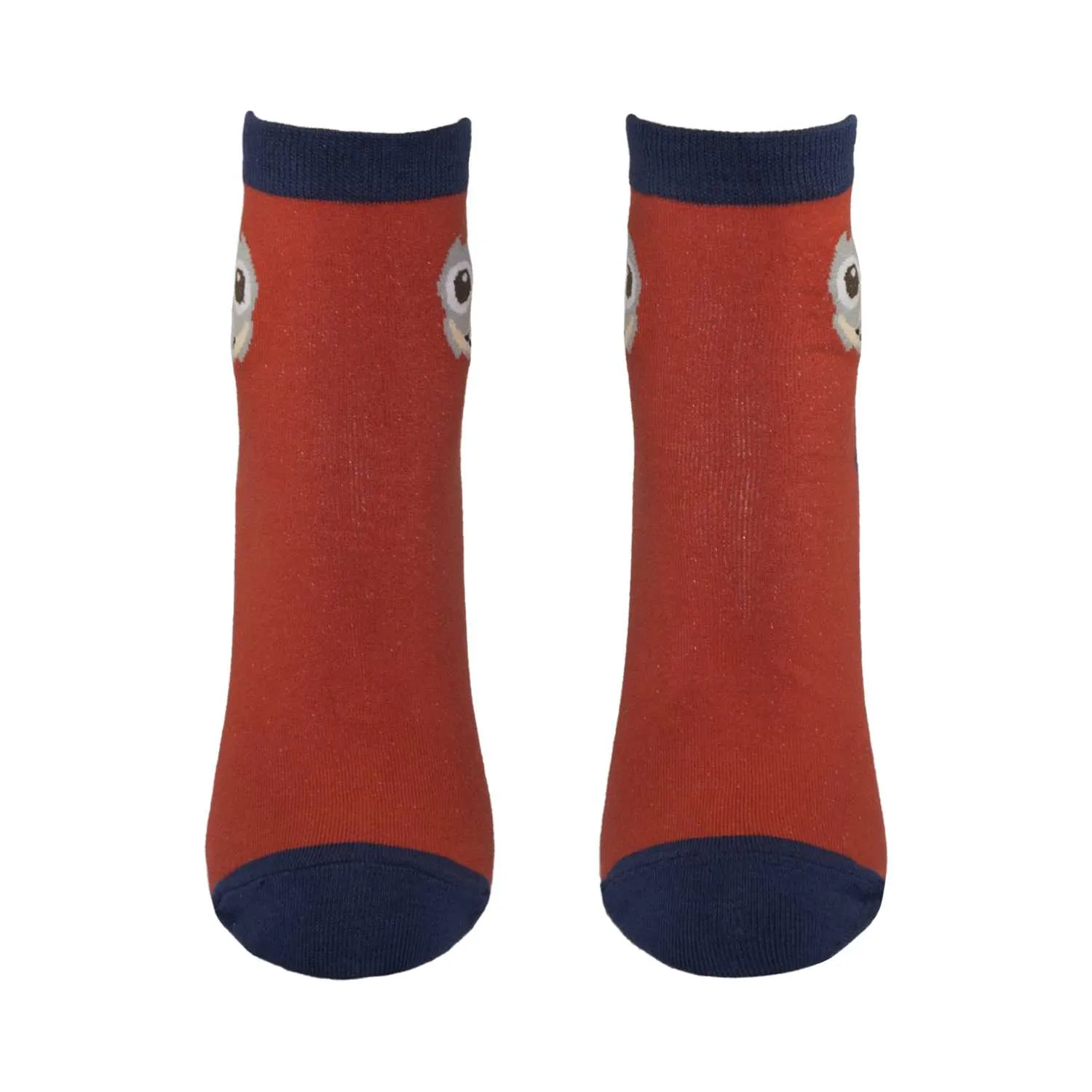 Women's Owl Design Crew Socks - Red