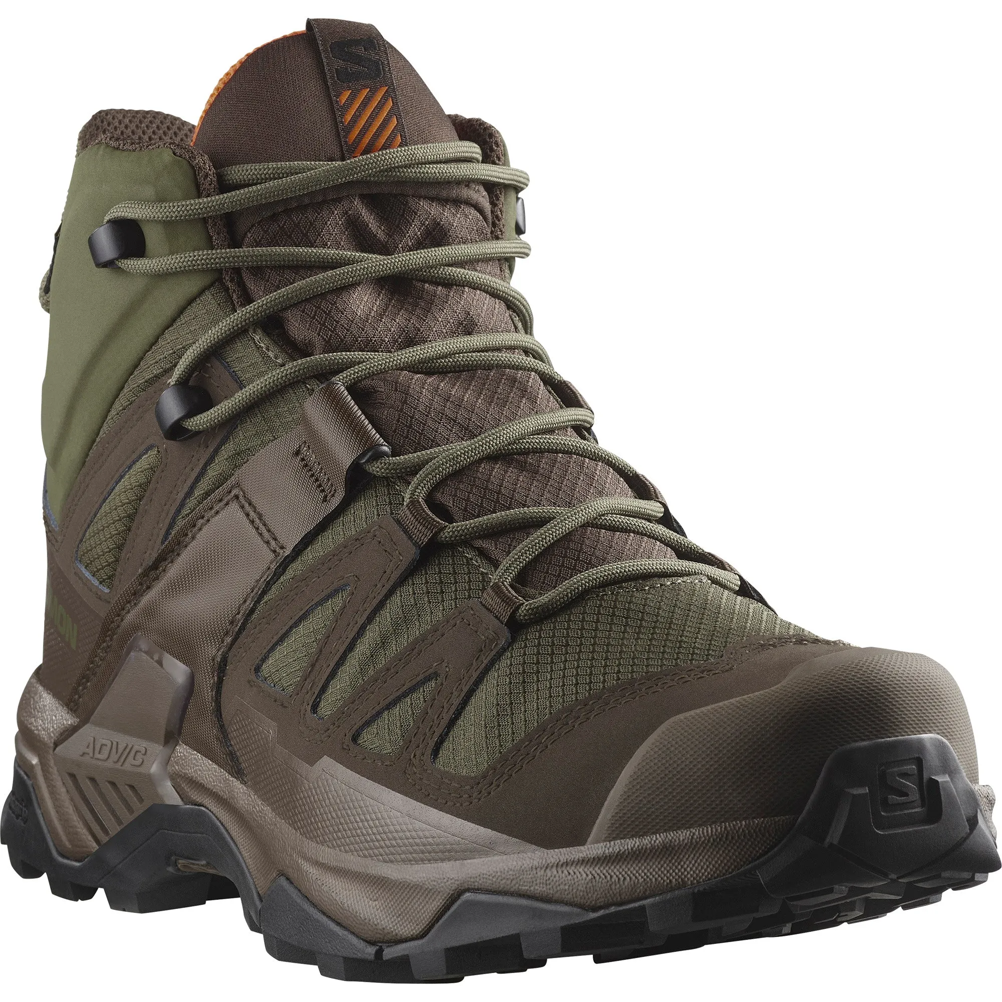 X ULTRA TRACKER GTX Unisex Outdoor Hiking Shoes Ranger Green / Earth Brown / Shocking Orange